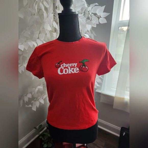 Cherry Coke T Shirt Graphic Tee Shirt Red NWT Juniors Large - Picture 2 of 7